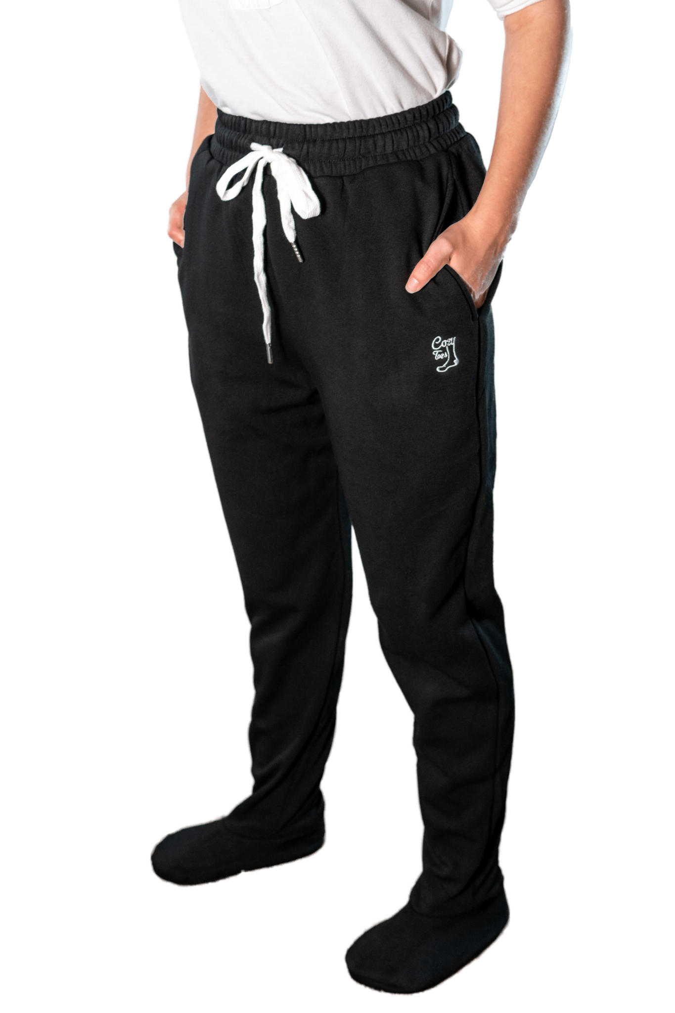Cozy Feet Adult Footed Sweatpants - Sherpa Fleece Lined Feet With Silicone Grips Feet Warmers