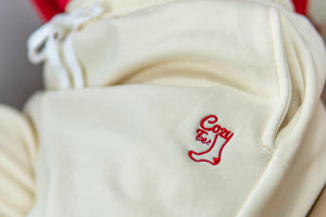 Creme Full-length Sweatpants w/ Silicone Grips